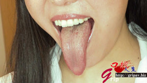 66mm大長舌OLの鼻フェラ接吻と咀嚼の音色／大長舌OLの百合花ちゃん